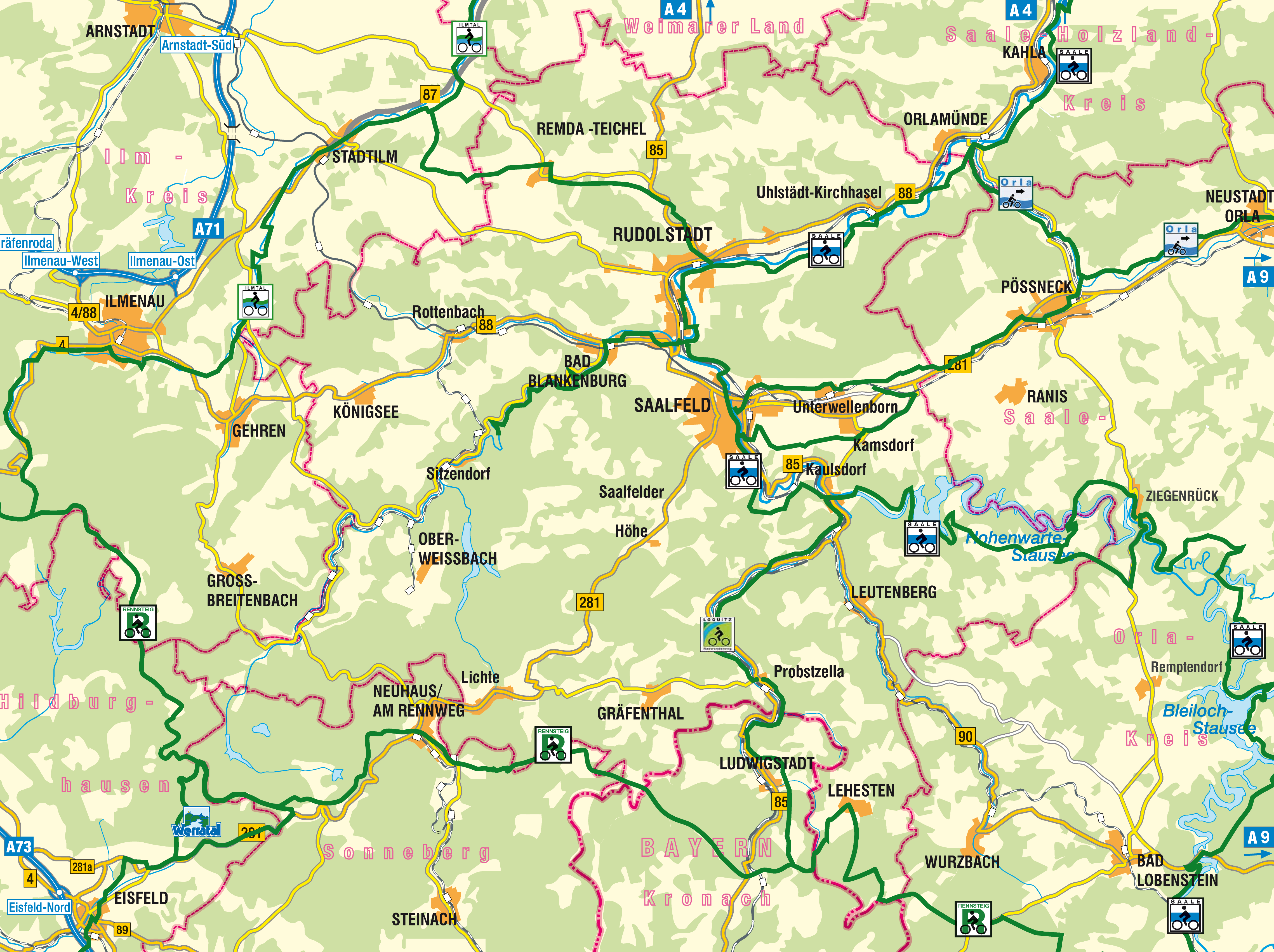 Radfahren in Saalfeld und Umgebung