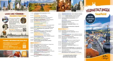 Veranstaltungen Saalfeld Juli bis Dezember 2025